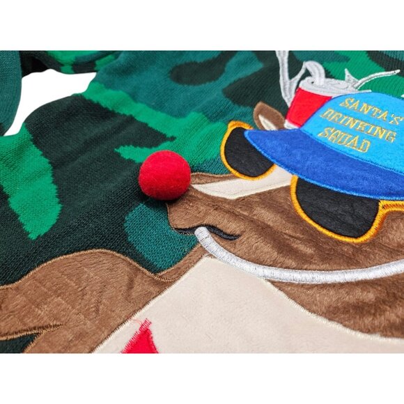 Brewdolph Ugly Christmas Sweater 99 Jane Street Men's M Santa's Drinking Squad - Picture 3 of 9